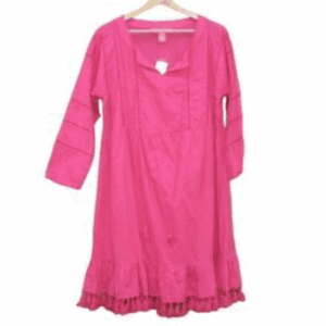 Sheer Cover Up Pants in light pink, loose-fitting with long legs and an elastic waistband, displayed on a wooden hanger.