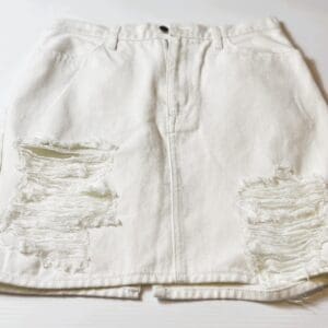 A Green Velour Midi Deep Split Skirt in size M, laid flat on a white background.